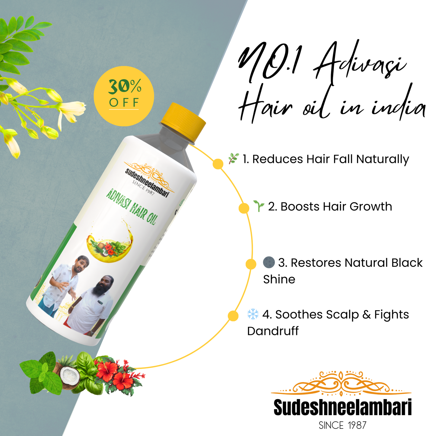 🪔 Sudesh Neelambari Herbal Hair Oil –  100% Original Adivasi Hair Growth Solution 500ml